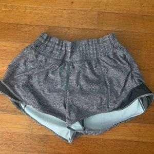 Lululemon black and grey high waisted hotty hot shorts